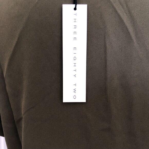 Three Eighty‎ Two Womens Blouse S Olive Green Jackson Surplice V-neck NWT - Picture 7 of 9